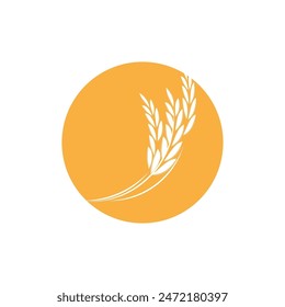 Agriculture wheat logo vector template and symbol
