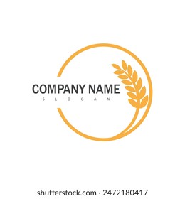 Agriculture wheat logo vector template and symbol