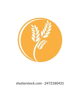 Agriculture wheat logo vector template and symbol