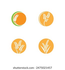 Agriculture wheat logo vector template and symbol