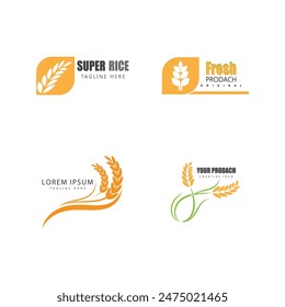 Agriculture wheat logo vector template and symbol