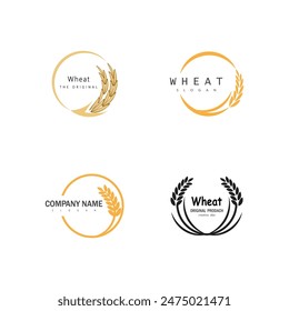 Agriculture wheat logo vector template and symbol