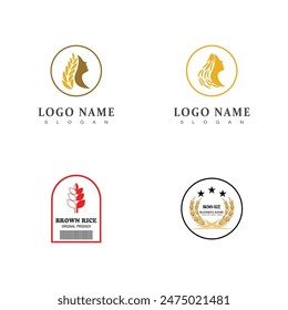 Agriculture wheat logo vector template and symbol