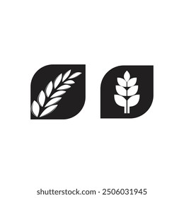Agriculture wheat logo vector template and symbol