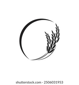 Agriculture wheat logo vector template and symbol