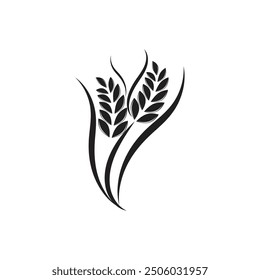 Logotipo de trigo agrícola Vector Plantilla y símbolo