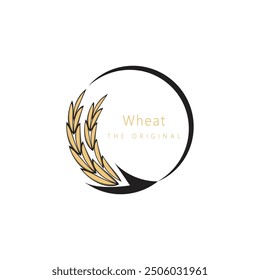 Logotipo de trigo agrícola Vector Plantilla y símbolo
