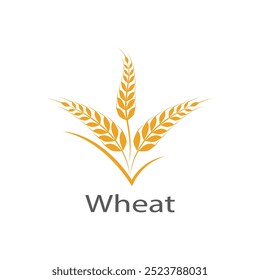 Modelo e símbolo do vetor do logotipo de trigo agrícola