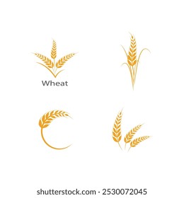 Agriculture wheat logo vector template and symbol