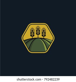 Agriculture wheat logo vector template