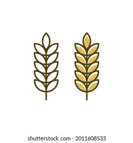 Agriculture wheat rice vector icon design template