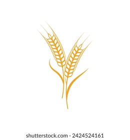 Plantilla de diseño de icono de vector de arroz de trigo agrícola
