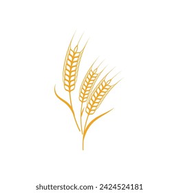 Agriculture wheat rice vector icon design template
