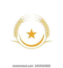 Agriculture wheat rice vector icon design template
