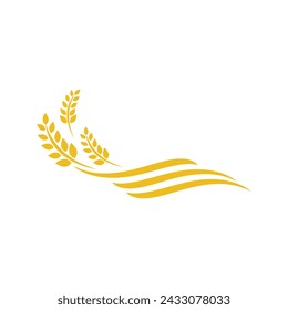 Agriculture wheat rice vector icon design template
