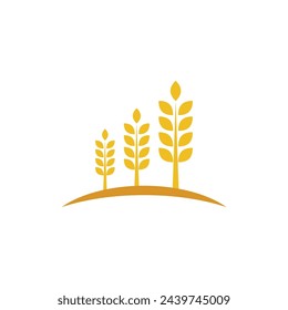 Agriculture wheat rice vector icon design template
