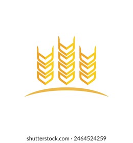 Agriculture wheat rice vector icon design template
