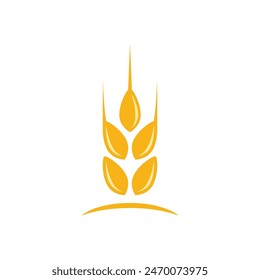 Agriculture wheat rice vector icon design template
