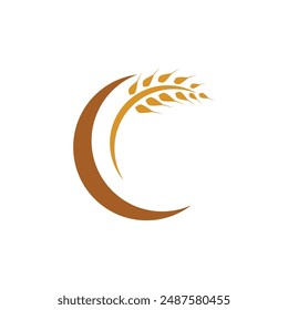Agricultura trigo arroz icono de Vector Plantilla de diseño
