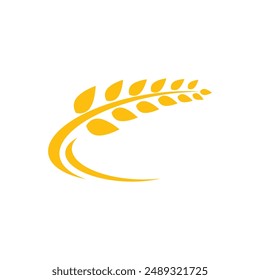 Agriculture wheat rice vector icon design template
