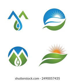 Agriculture wheat rice vector icon design template
