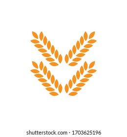 Agriculture wheat vector graphic design template isolated