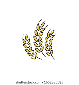 Agriculture wheat vector icon design illustration