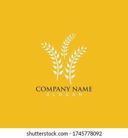 Agriculture wheat vector icon design 