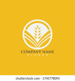 Agriculture wheat vector icon design 