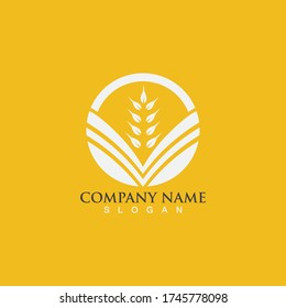 Agriculture wheat vector icon design 