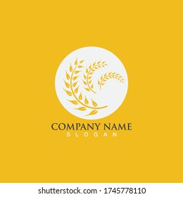 Agriculture wheat vector icon design 