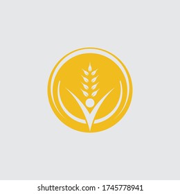Agriculture wheat vector icon design 