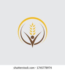 Agriculture wheat vector icon design 