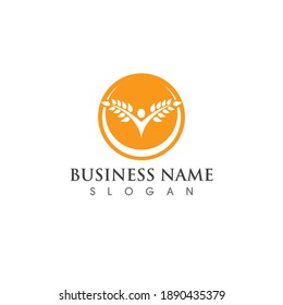 Agriculture wheat vector icon design 