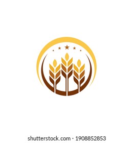 Agriculture wheat vector icon design 