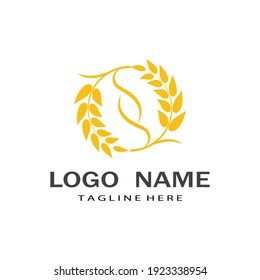 Agriculture wheat vector icon design 