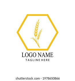 Agriculture wheat vector icon design 