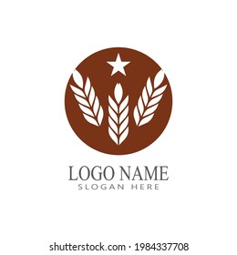 Agriculture wheat vector icon design 