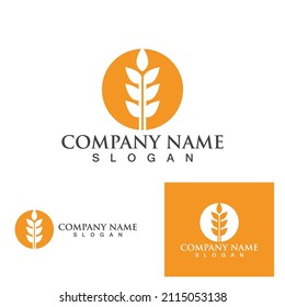 Agriculture wheat vector icon design 