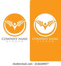 Agriculture wheat vector icon design 