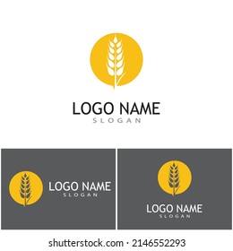 Agriculture wheat vector icon design 