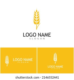 Diseño de iconos de vectores de trigo agrícola 