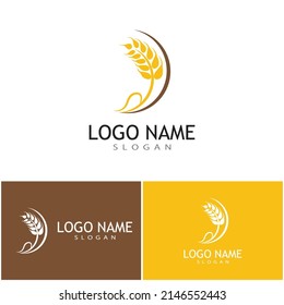 Agriculture wheat vector icon design 