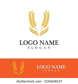 Agriculture wheat vector icon design 