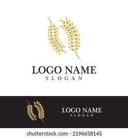 Agriculture wheat vector icon design 