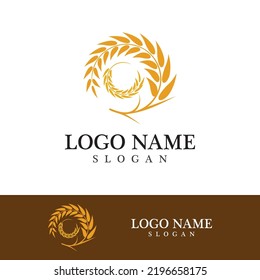 Agriculture wheat vector icon design 