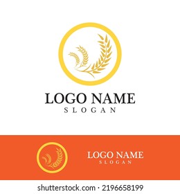 Diseño de iconos de vectores de trigo agrícola 