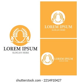 Agriculture wheat vector icon design 