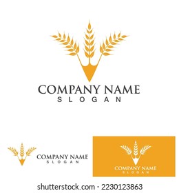 Agriculture wheat vector icon design 