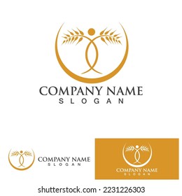 Agriculture wheat vector icon design 